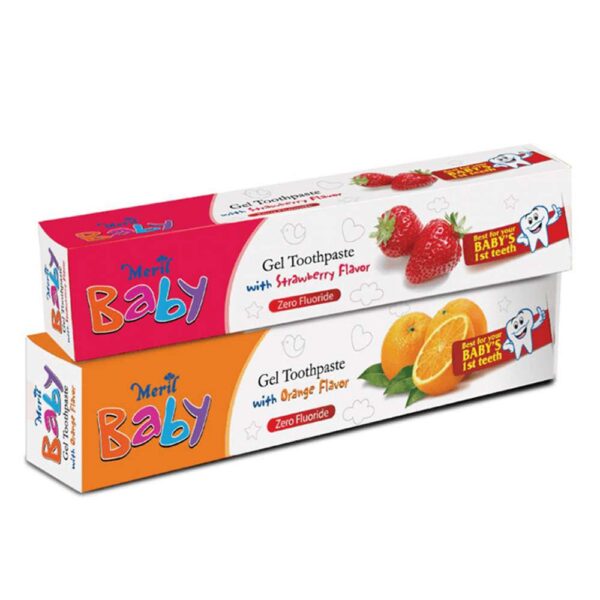 Meril Baby gel ToothPaste Strawberry & Orange flavor 45g